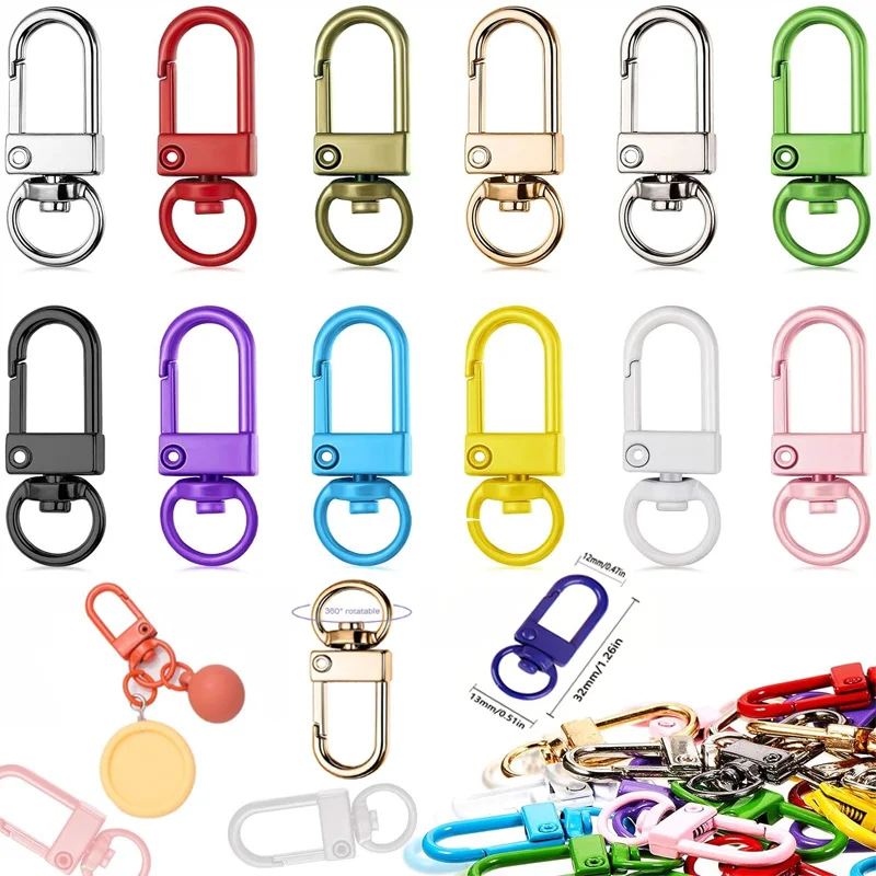 

10P Alloy Colorful Snap Lobster Clasp Hooks Keychain Findings for DIY Key Chain Necklace Bracelet Accessories Supplies Wholesale