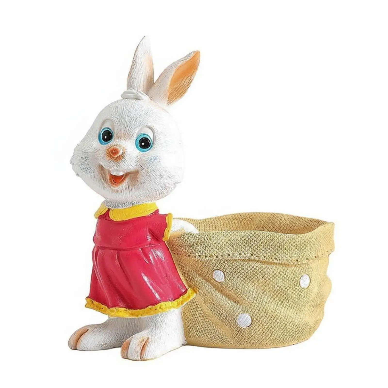 Rabbit-shaped flower pot made of resin, charming rabbit pot,