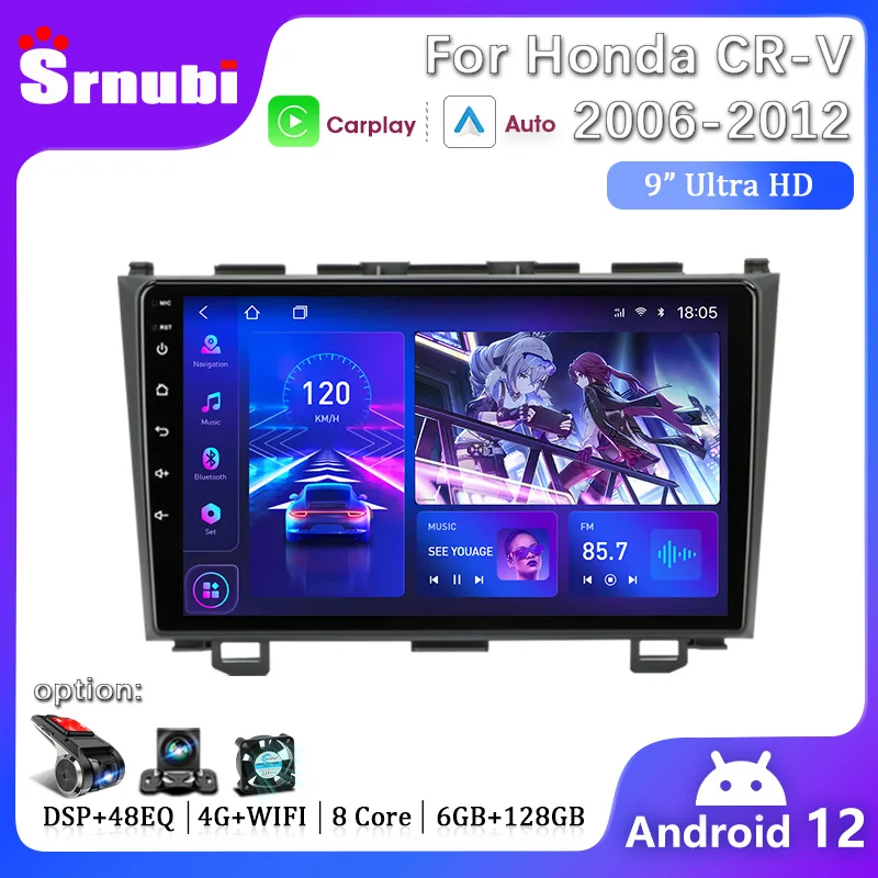 

Wireless Carplay Auto 2Din Android 12 Car Radio for Honda CRV CR-V 2006 - 2012 Multimedia Player Stereo GPS Autoradio Head Unit