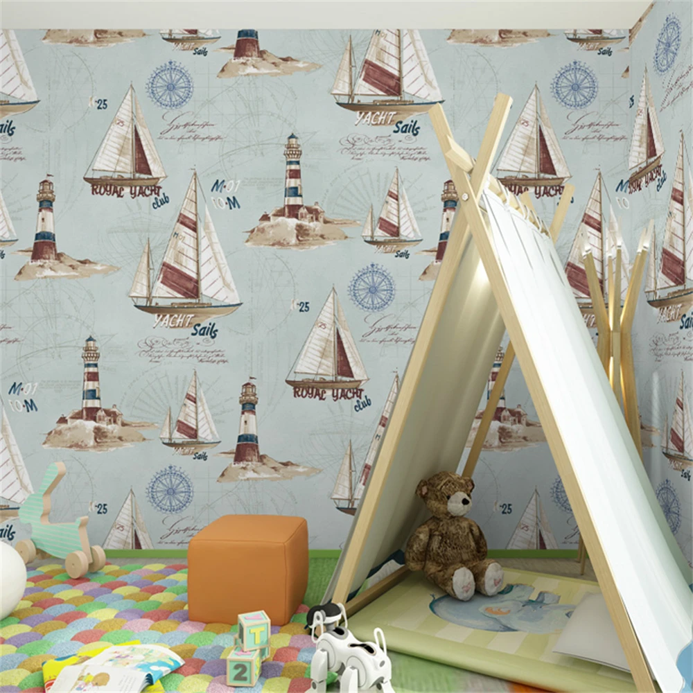 custom 3d stereoscopic sea views wall paper murals Europe TV backdrop Sailboat wallpaper living room bedroom papel de parede 3D
