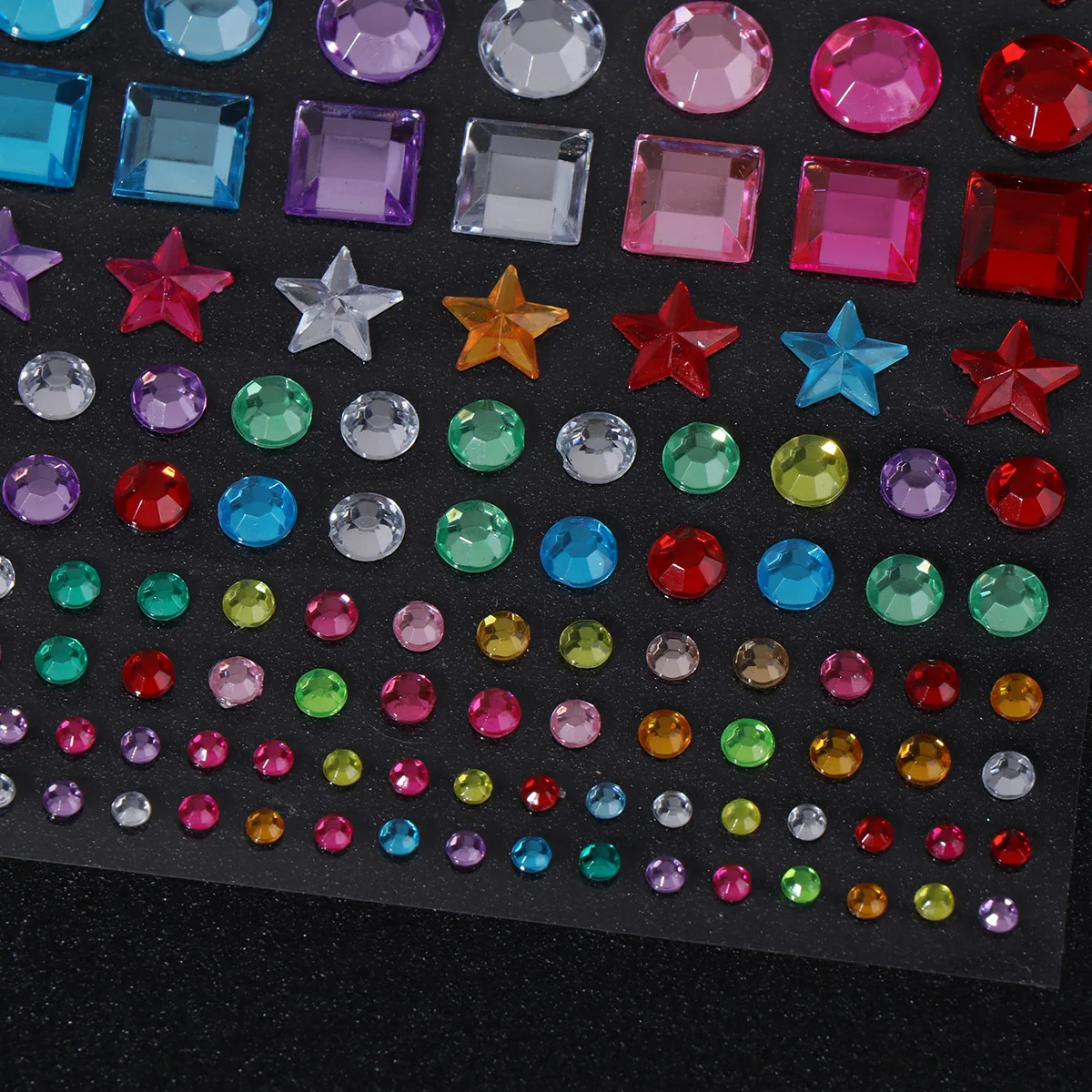 

12 Sheets Colorful Crystal Rhinestone Stickers Acrylic Gems for Scrapbook Decorations Handmade Gifts Craft Projects Self