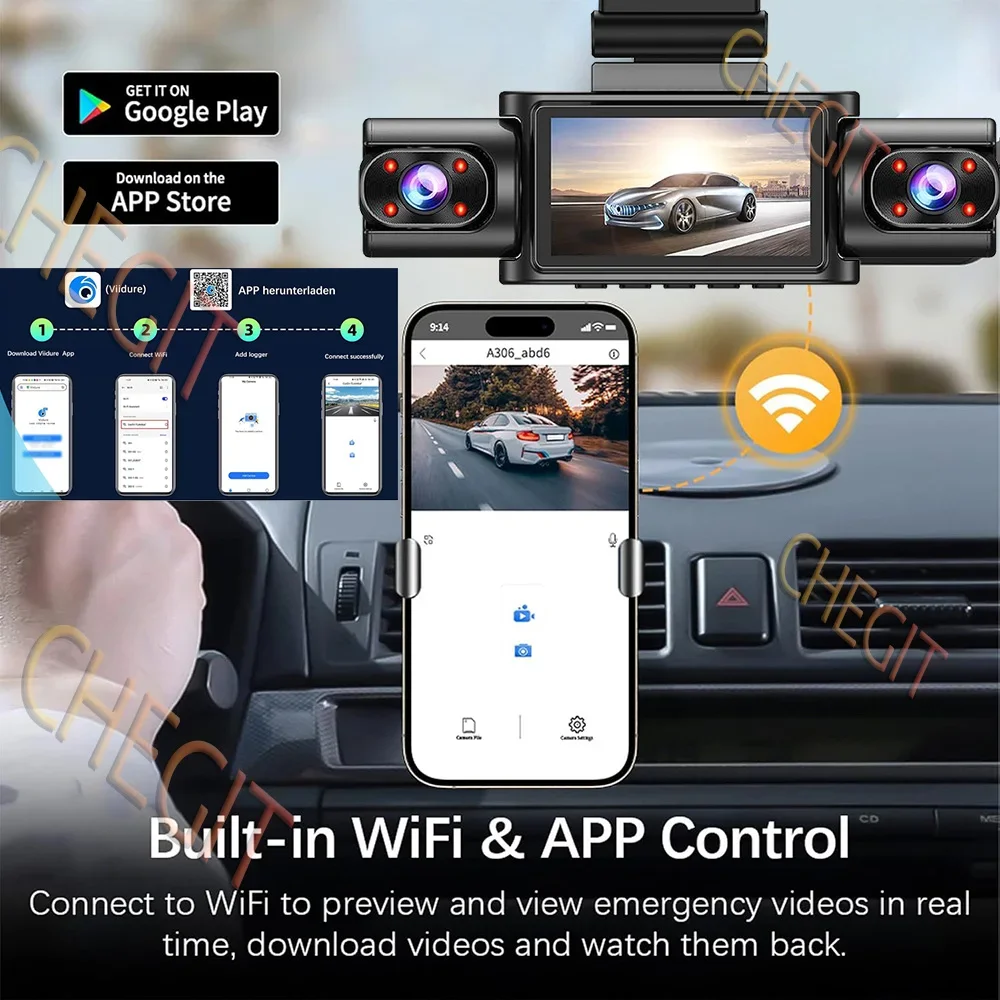 4 Channel 360° HD Dash Cam with WiFi 4
