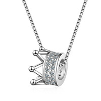 925 Sterling Silver Golden Crown Aesthetic Necklaces For Women Wedding Party Luxury Designer Jewelry Accessories Jewellery