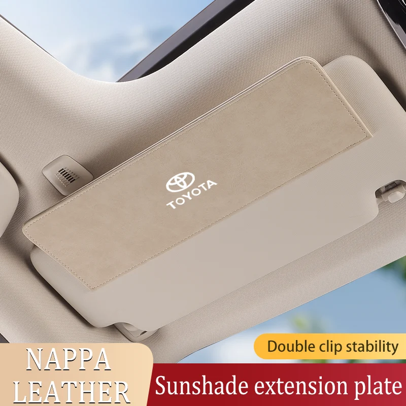 Car Sun Visor For Toyota Front Side Sunshade Anti Glare Nappa Leather Sunshade Extension Plate Advanced Auto Interior