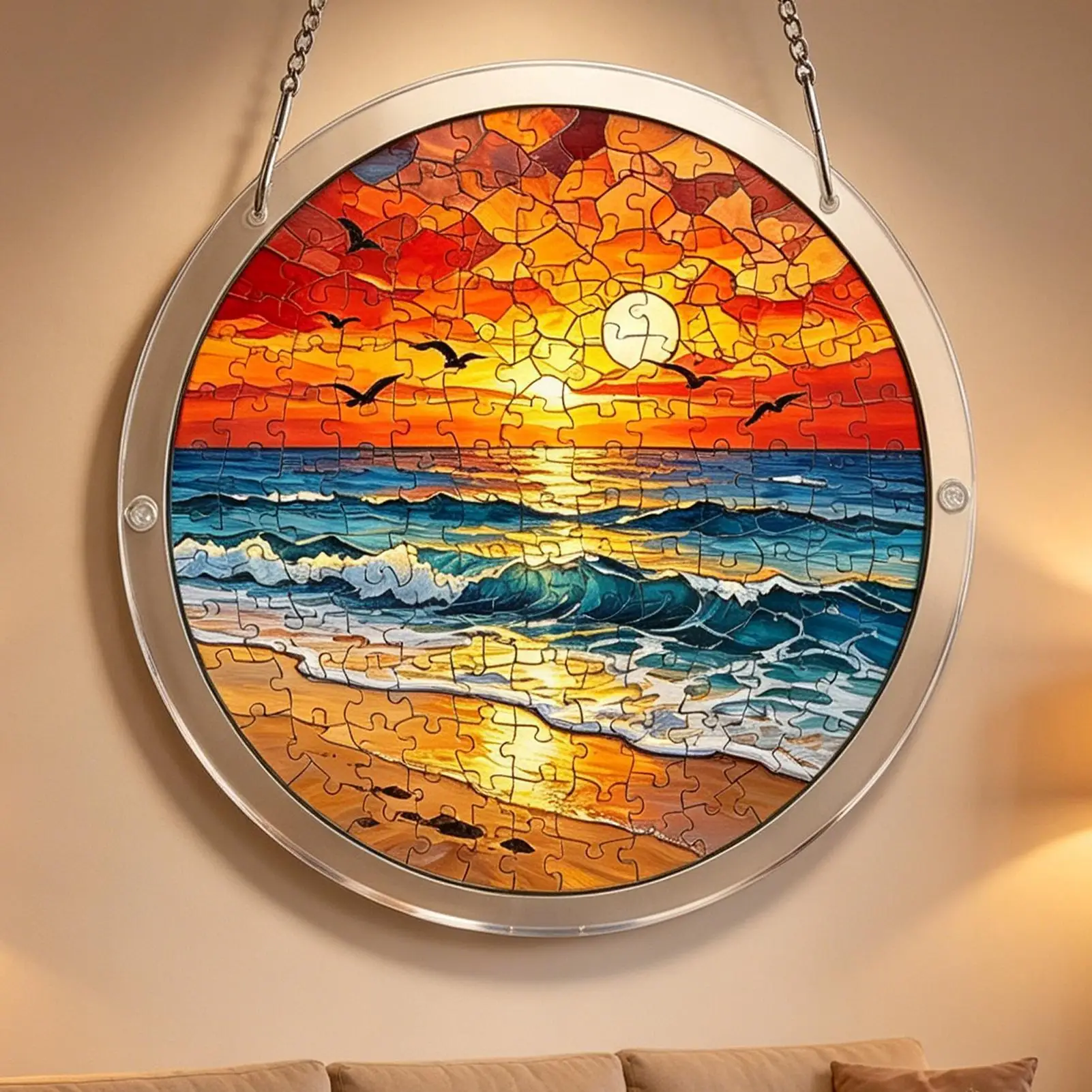 

Acrylic Puzzle Suncatcher 83 Pieces Colorful DIY Jigsaw Art Home Decor Acrylic Puzzles Garden Decoration For Home Dorm Office