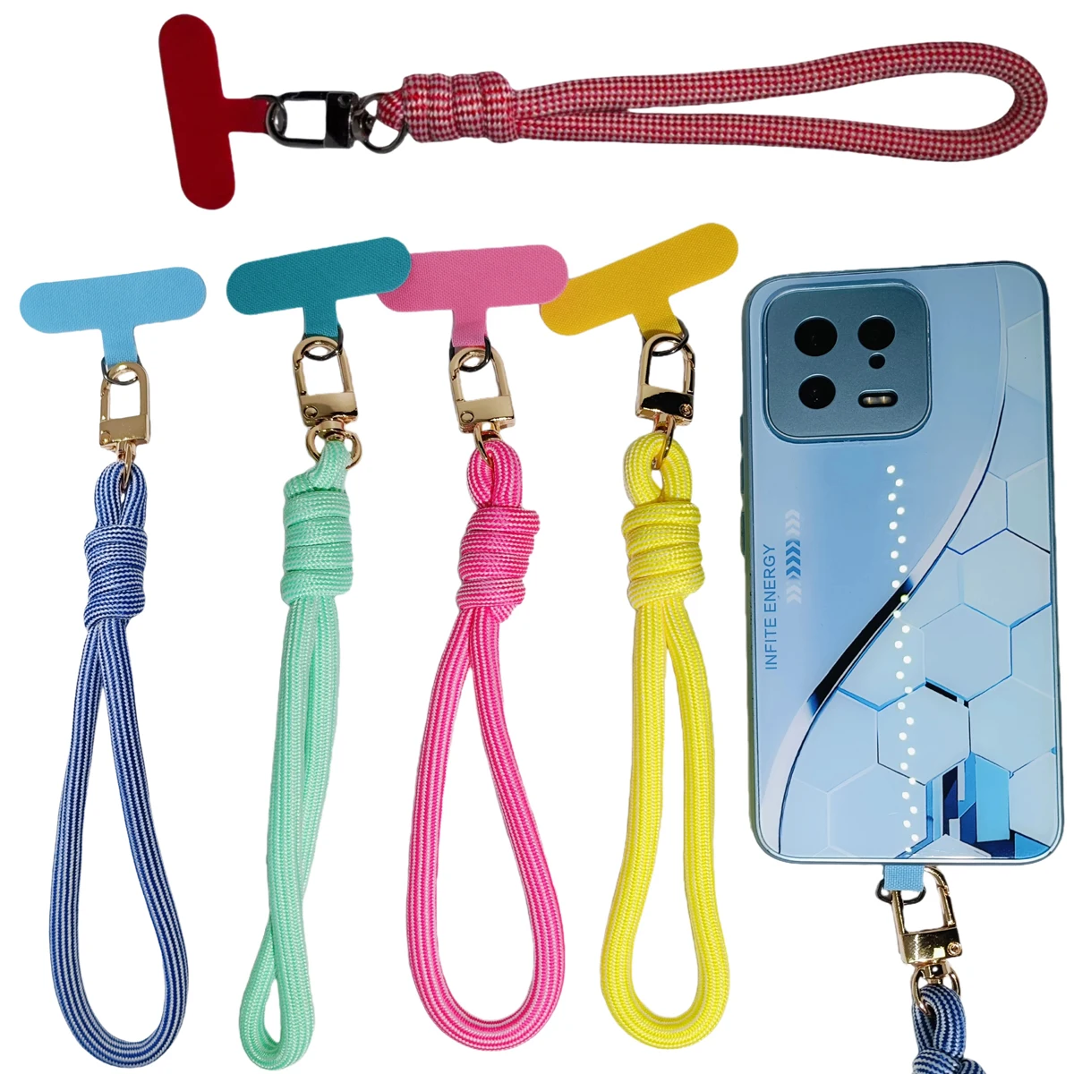 

1PCS/bag Colorful Hand-Woven Rope Keychain Mobile Phone Lanyard Bag Charm - Assorted Styles And Patterns