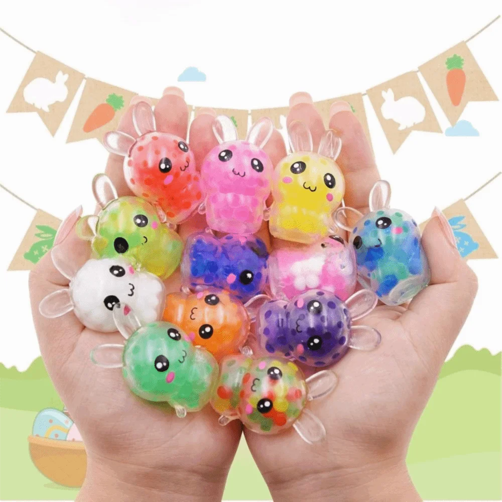 Squeeze Bunny Soft Fidget Toy Small Aniamal Pinch Ball Cute Release Pinch Fun Stress Relief Toy Easter Basket Stuffers for Kids