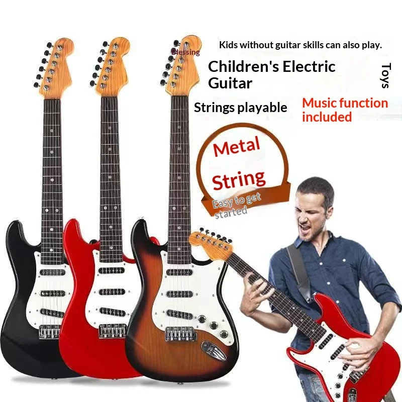 

Can Play Children Simulated Electric Guitar Toys Boys Girls Small Guitar Bass Music 6-series Beginner Instrument Guitares Gitaar
