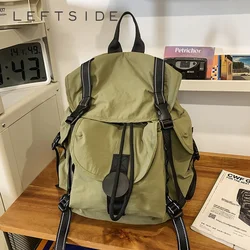 LEFTSIDE Fashion Design Small Nylon Waterproof Backpacks for Women Y2k Korean Fashion Backpack Travel Simple Females Back Pack