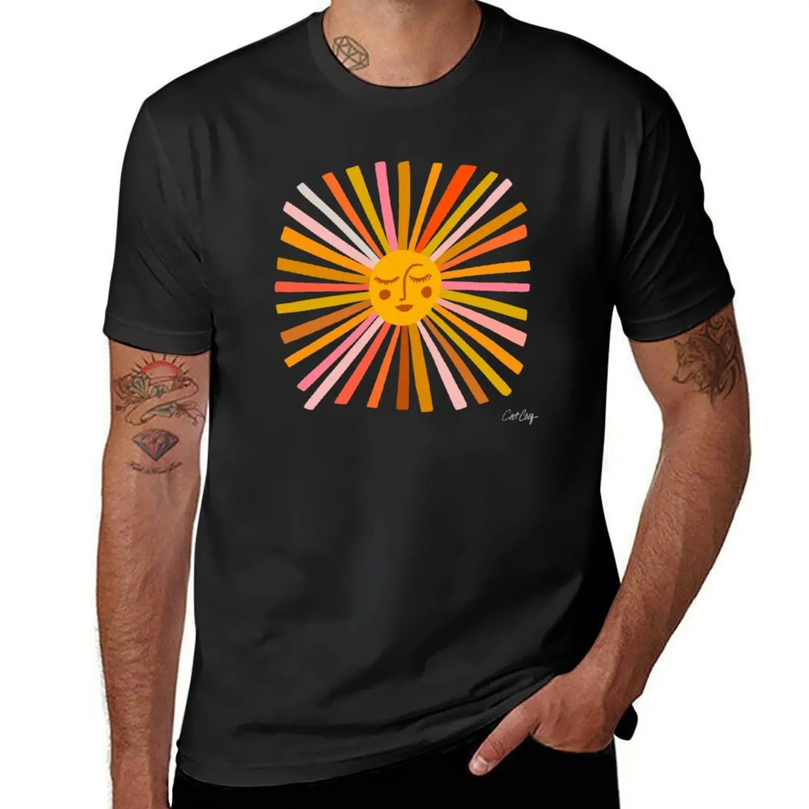 Sunshine – Retro Ochre Palette T-Shirt vintage clothes oversizeds Aesthetic clothing men clothing