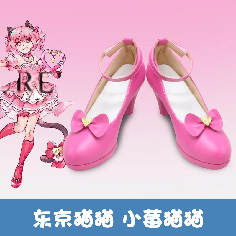 

Anime Tokyo Mew Mew Momomiya Ichigo Cosplay Shoes Mew Strawberry Girls Women Carnival Party Halloween Pink Shoes
