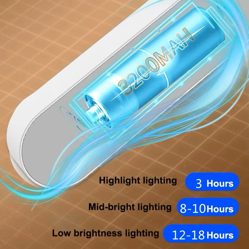 Led Lights Table Lamp Hanging USB Rechargeable Cabinets Remote Control Desk Lamp Bedroom Night Light , Touch