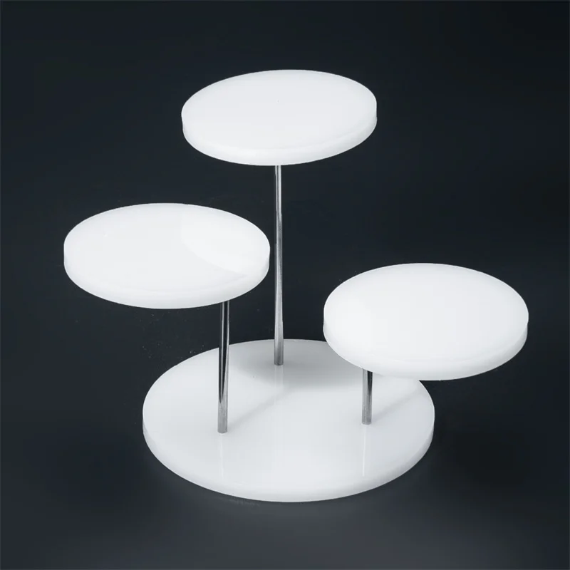 3 Layers Plastic Ring Jewelry Display Stand Multi-layer Round Rotating Earrings Stud Display Rack Jewelry Storage Organizer