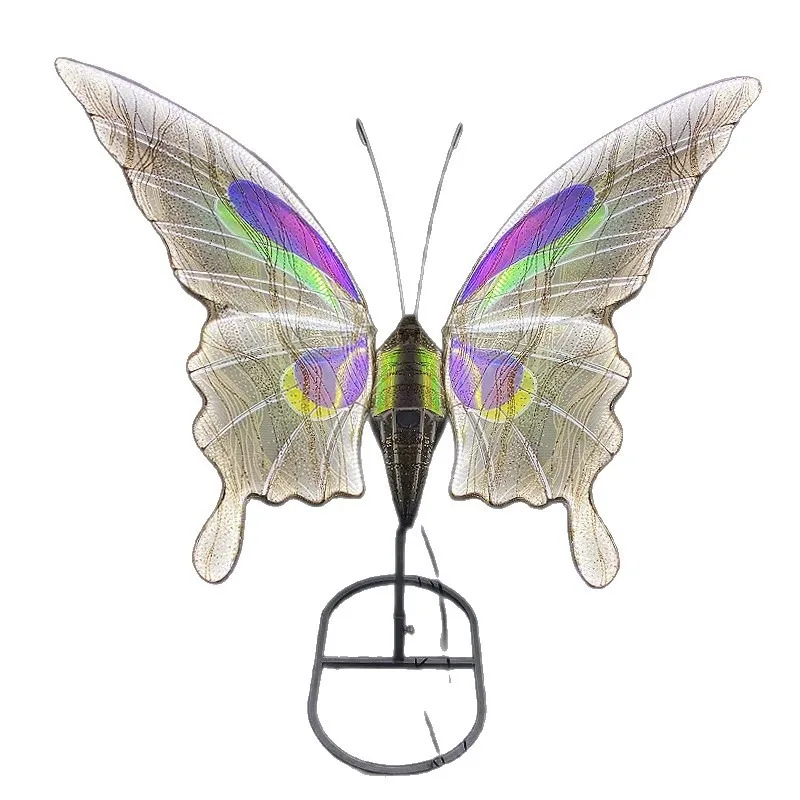 Wrought iron electric luminous simulation butterfly wedding hotel decoration pendant ornament