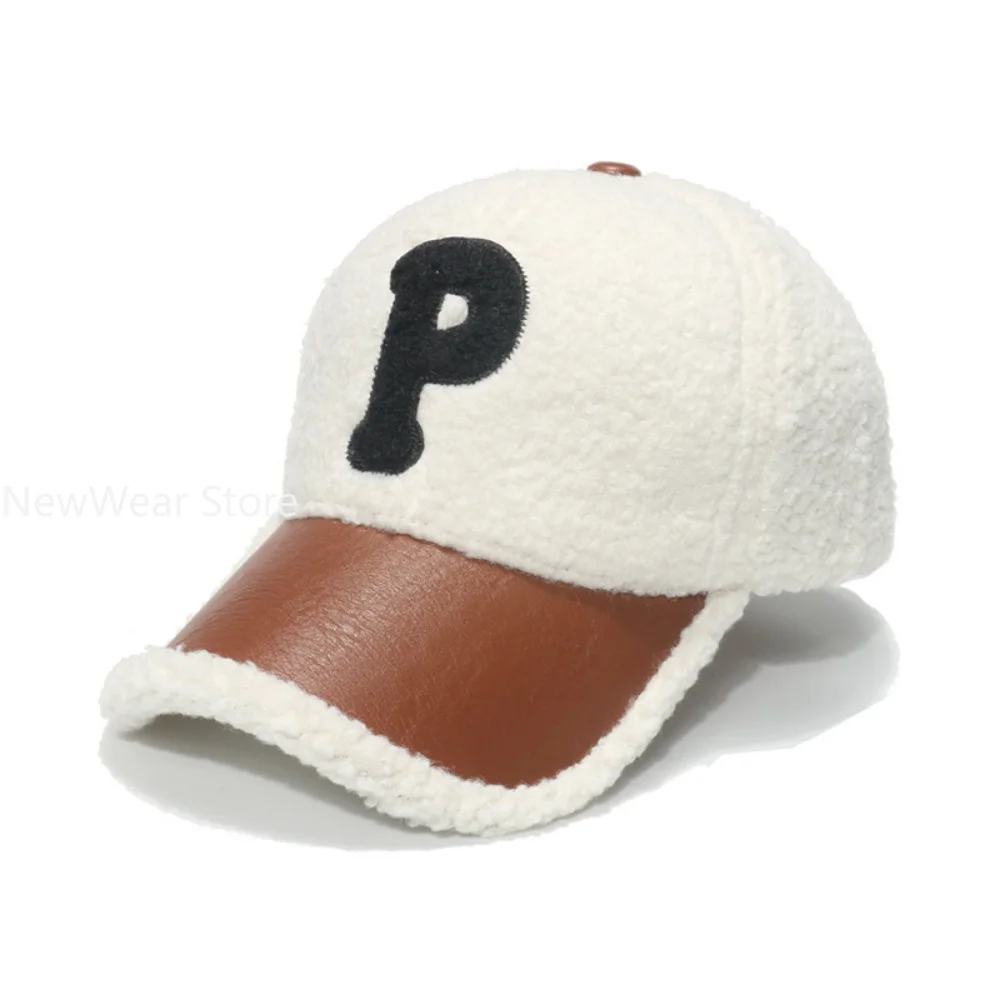 New Winter Caps Letter Embroidery Lamb Wool Baseball Cap Teddy Cashmere Warm Capss