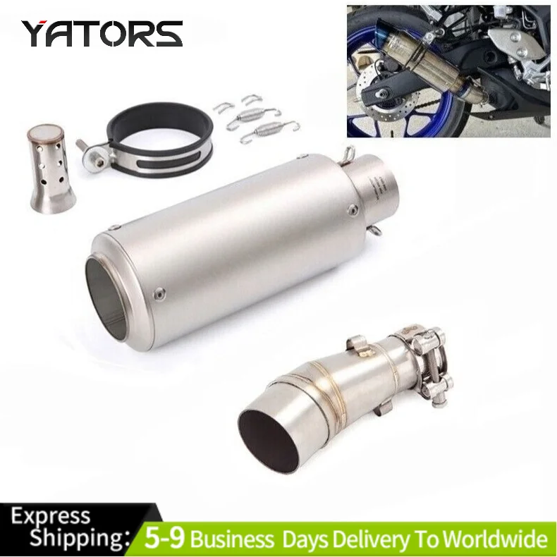 

Slip for Yamaha MT-03 YZF R3 2015-2024 Exhaust Mid Tail Pipe Muffler Tips Silver Exhaust Systems Exhausts Pipes