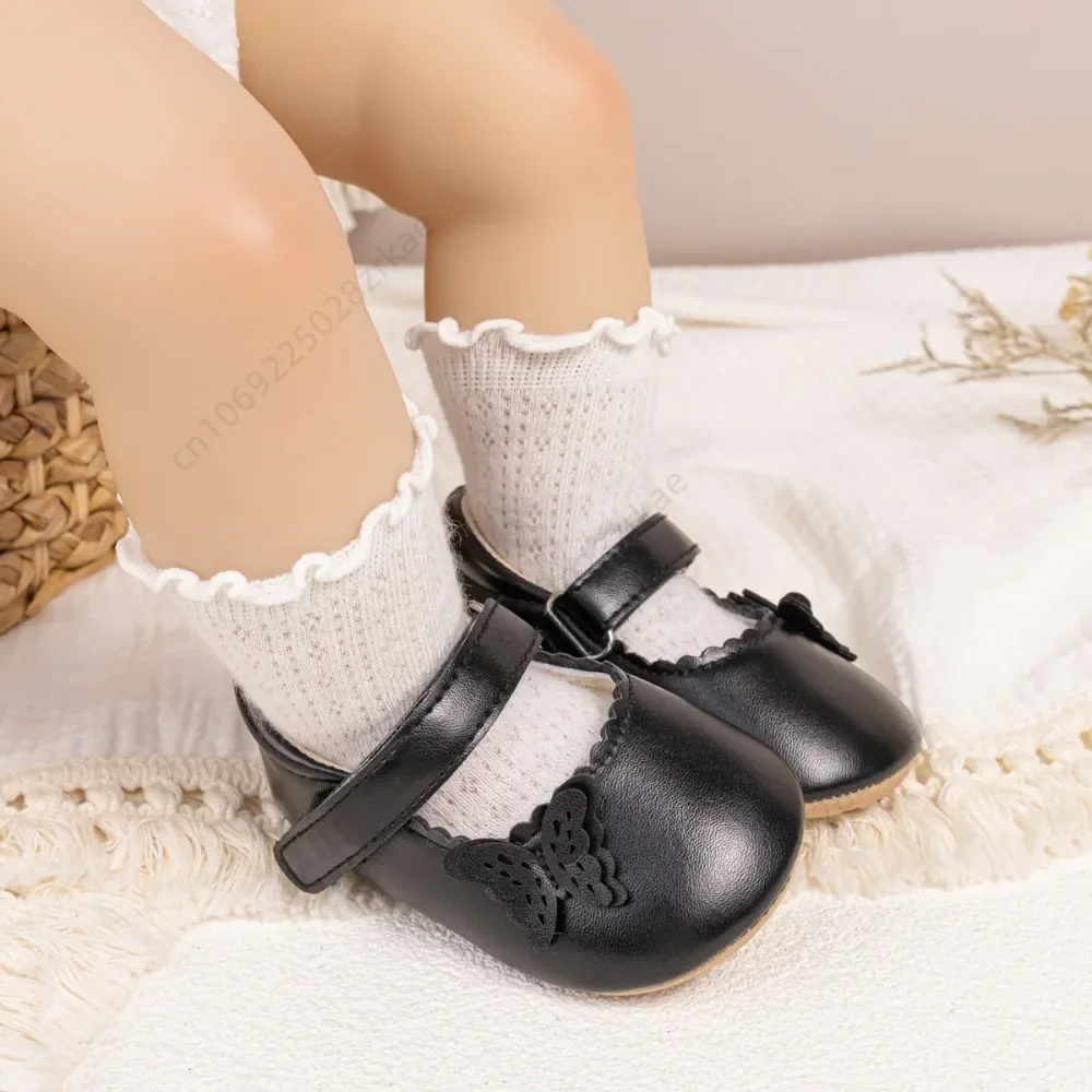 Baby Girl Dress Shoes Newborn Anti-Slip Kids Walker Toddler Soft PU Leather Shoes Party School Wedding Princess Baby Girl Shoes