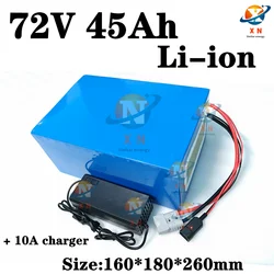 customize 72v 45Ah li-ion battery lithium ion 80A BMS for 500w 3000w Tricycle scooter bike Motorcycle inverter +10A charger