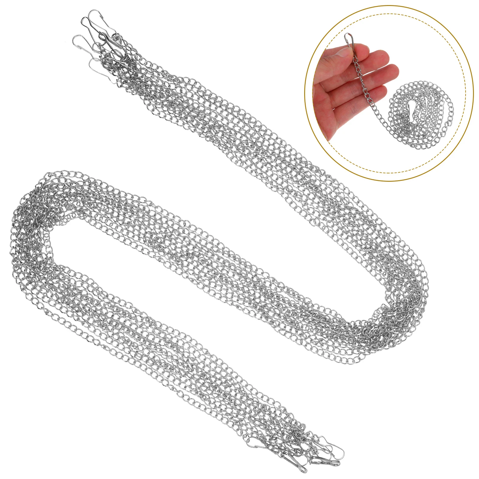 

10pcs Iron Hanging Chain Strong Metal For Planters Bird Feeders Heavy Duty Plant Hangers With Hooks Garden Decorative Ornaments
