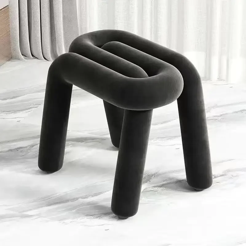 Dressing Chair Makeup Flannel Stool Luxury Comfortable Chair for Dressing Table Livingroom Clothing Store