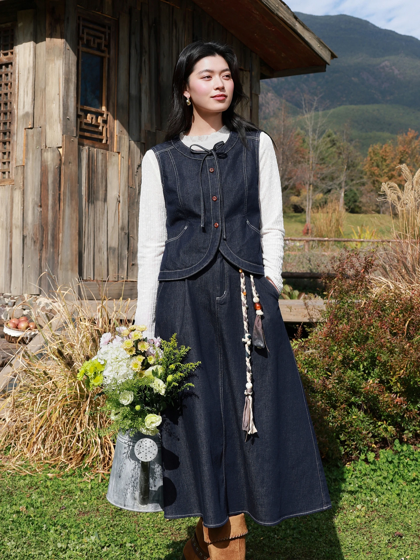 

plus Size Women's Denim Vest Spring 2026 round Ne Svel Open Cardigan Jaet ort Sle for Plump Women Casual Wear