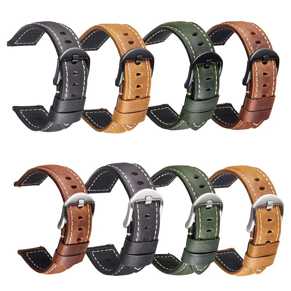 

Suitable for Peina's New Quick Detachable Watch Strap, Retro Rough Wild Watch Strap, Genuine Cowhide Accessories Wholesale 22mm