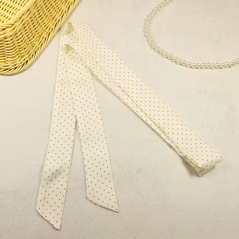 Women Narrow Long Scarf 150x4cm Polka Dot Tie Bag Ribbon Headband Choker Streamer Lady Accessories - Image 11