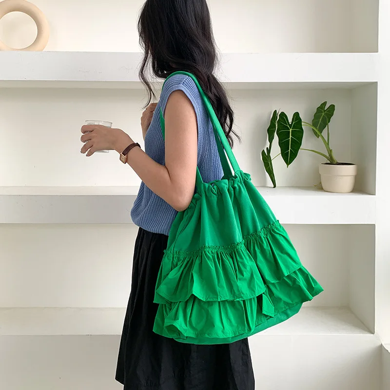 

Женская сумка через плечо, модная сумка-мессенджер, повседневная корейская парусиновая большая вместительная женская сумка подмышками, высококачественный шнурок