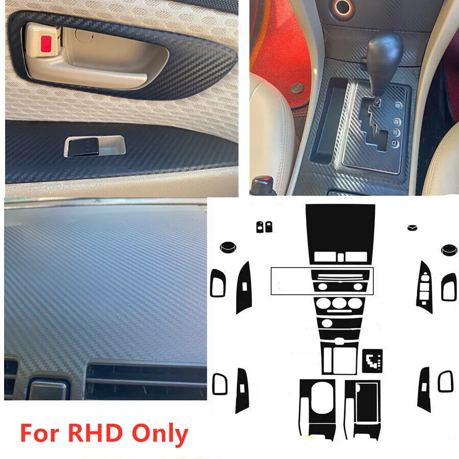 

RHD 3D Carbon Fiber Pattern Interior Trim Decals Stickers For mazda 3 2006-2012