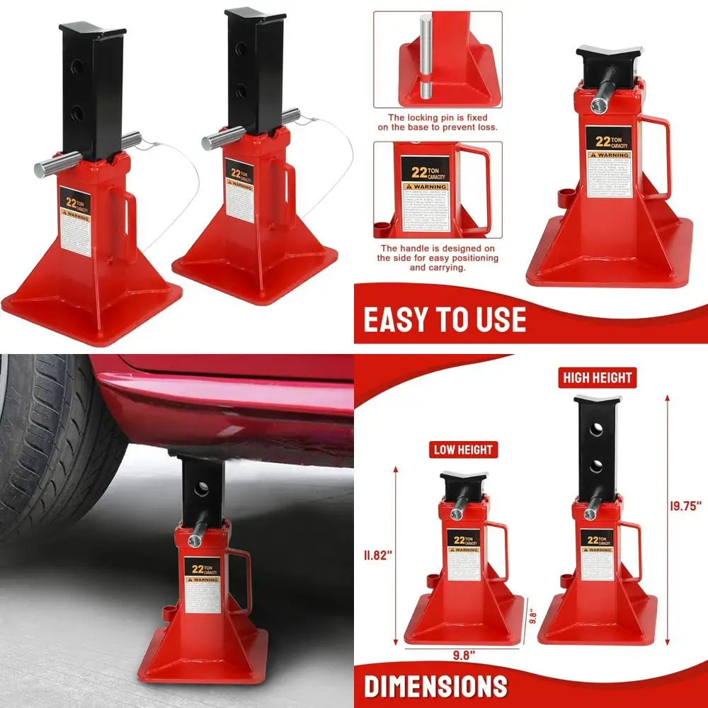 

Сверхмощные профессиональные подставки для автомобильных домкратов, вместимость 22 тонны, регулируемая высота до 19,75, широкая базовая стабильность для безопасности