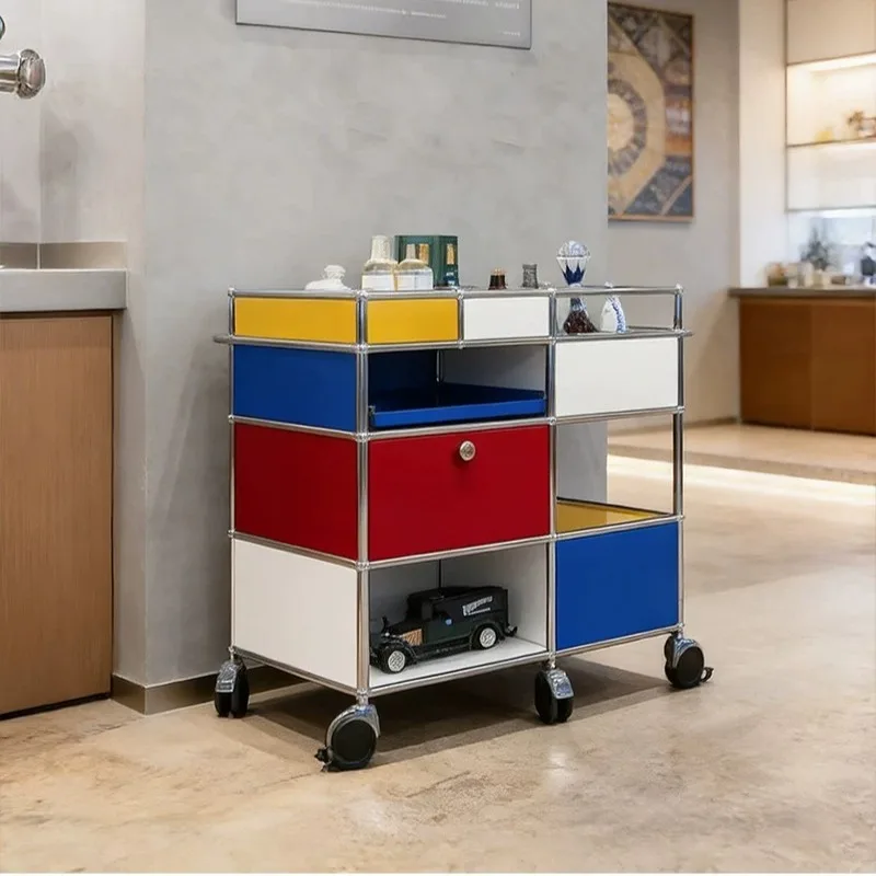 

Side cabinet Color multi-layer removable storage storage trolley Dining side cabinet