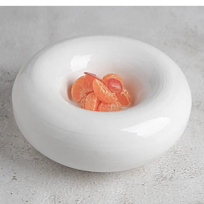 Ceramic Plates, White Tableware, Double Insulated Round Soup Bowls, Dessert Appetizer Restaurant Supplies