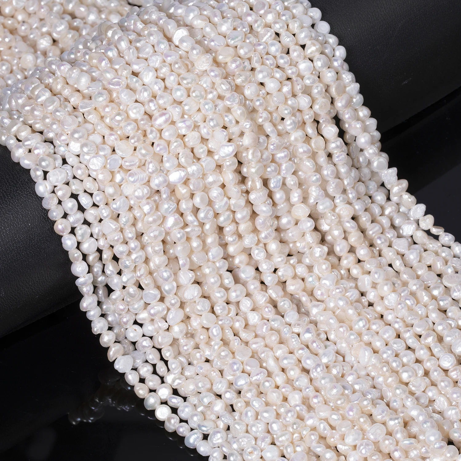 

AAA Natural White Freshwater Pearl Beads 4x5mm Irregular Loose Beads Sides Hole Design for Women Jewelry Making Accessories