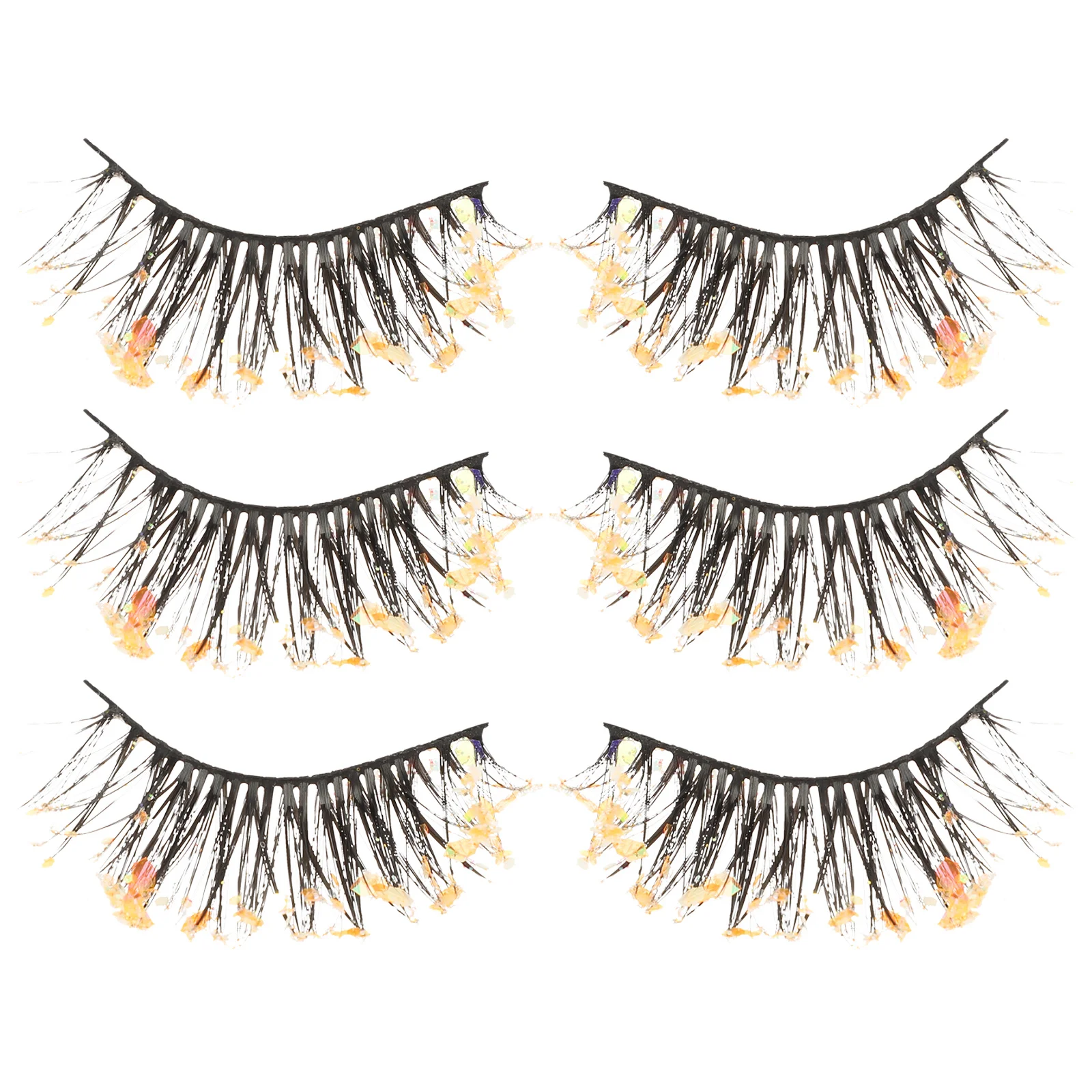 Confezione da 3 paia di ciglia finte corte con glitter naturali per accessori per il trucco da donna Confezione di ciglia finte individuali