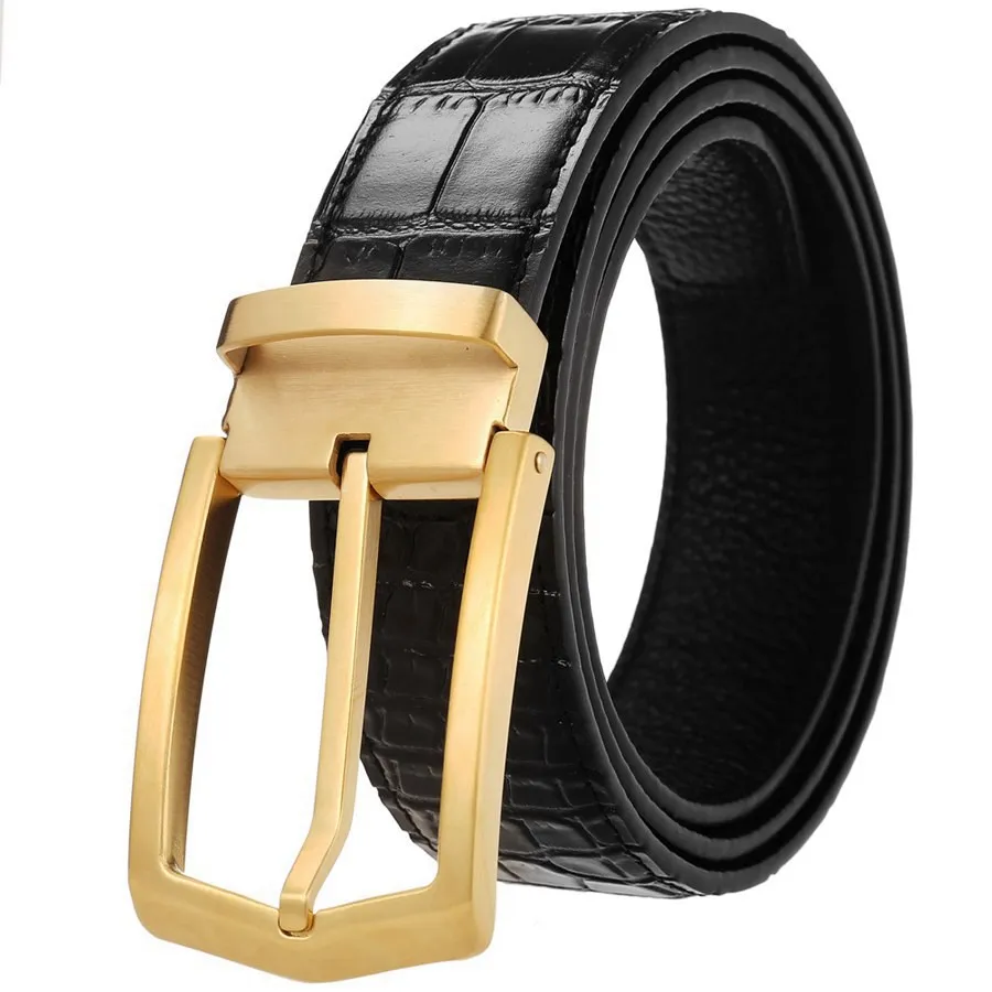 

100% Genuine Leather Belts for Men Men's Belt, Stainless Steel Pin Buckle Belt, First Layer Cowhide Belt