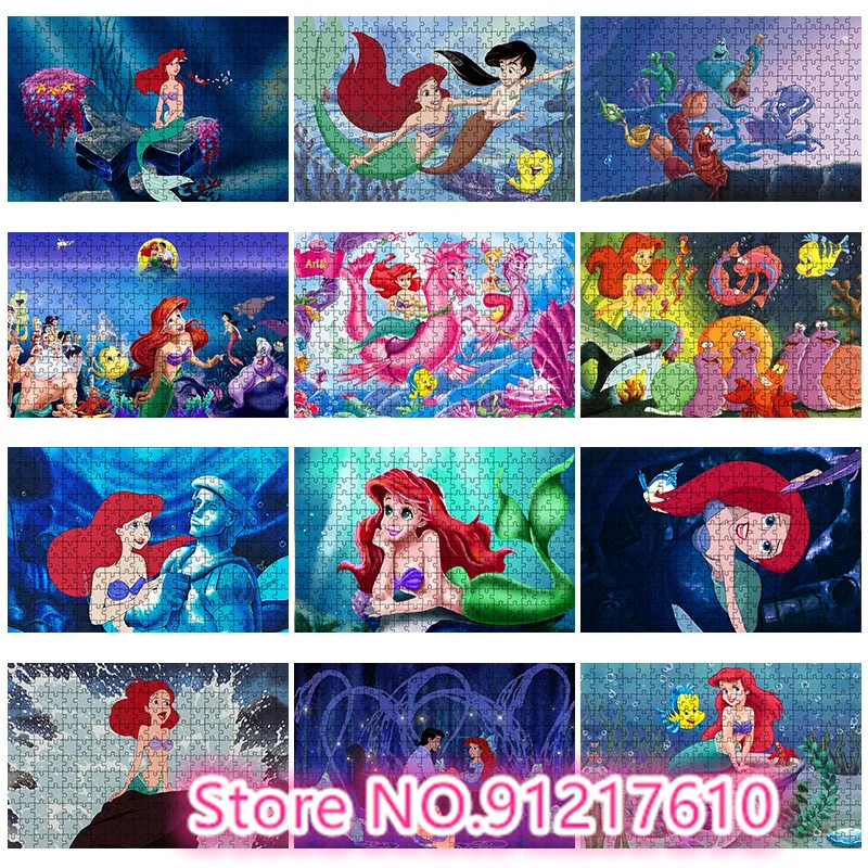 

Disney 1000 Puzzles Mermaid Princess and Her Ocean Friends Children's Brain Burning Jigsaw Puzzle Gifts