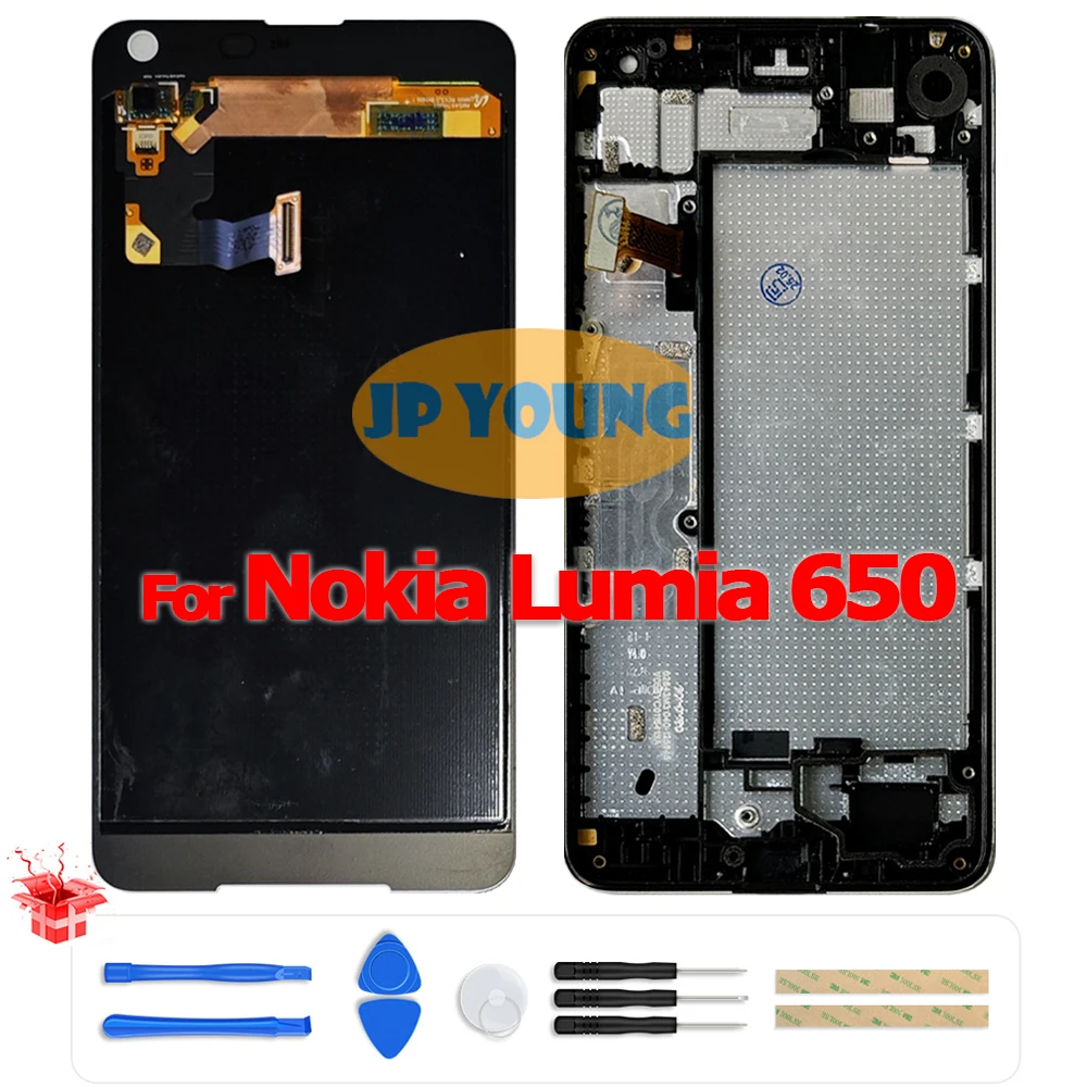 Tela LCD Touch Screen Digitalizadora de 5.0 polegadas com Aro para Nokia Lumia 650 RM-1152/RM-1154 - Peça de Reposição