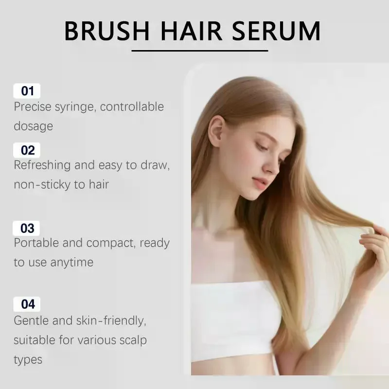 1Pcs PDRN Brush Hair Serum With Gentle Cooling Effect Scalp Nourishing For Daily Scalp And Home Hair Care