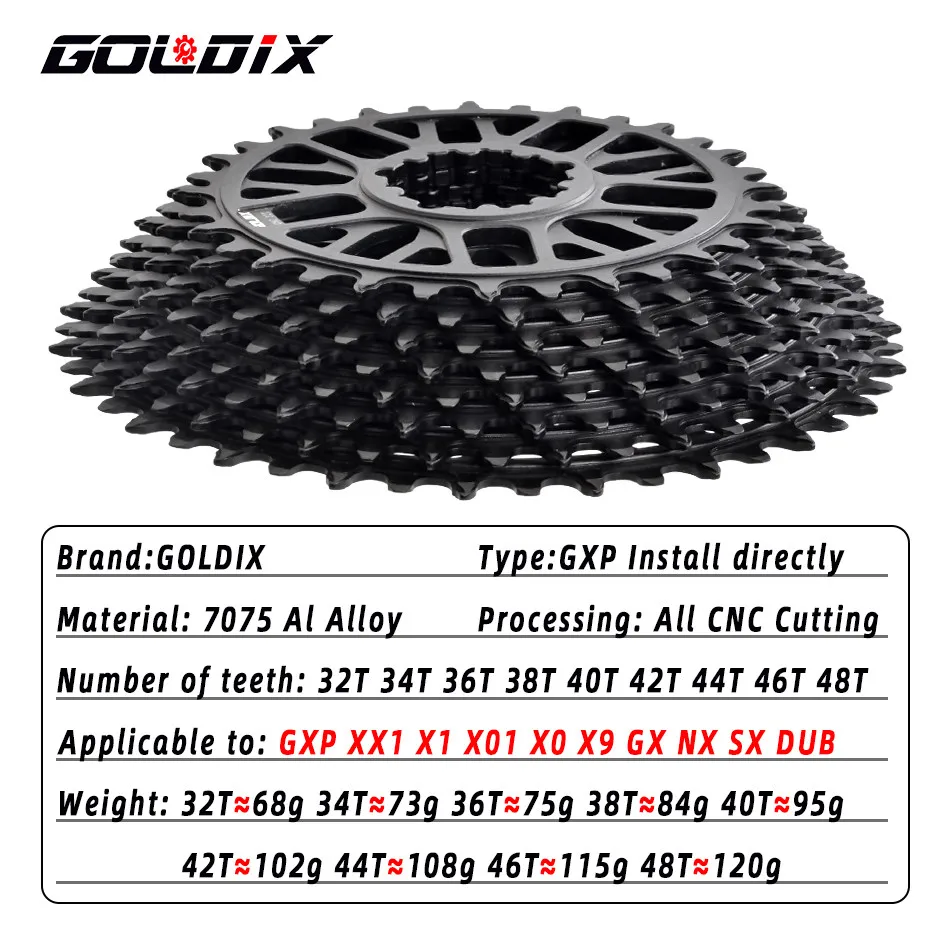 GOLDIX-Plateau ultraléger FORGXP à installation rapide, dents larges et SAINT, vitesse unique, décalage de 0mm, pédalier VTT/vélo de route