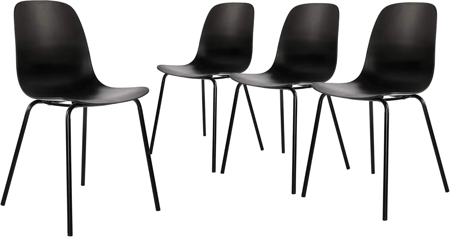 

Set Of 4 Dining Chairs With Legs For Kitchen Living Room(Matte Black)
