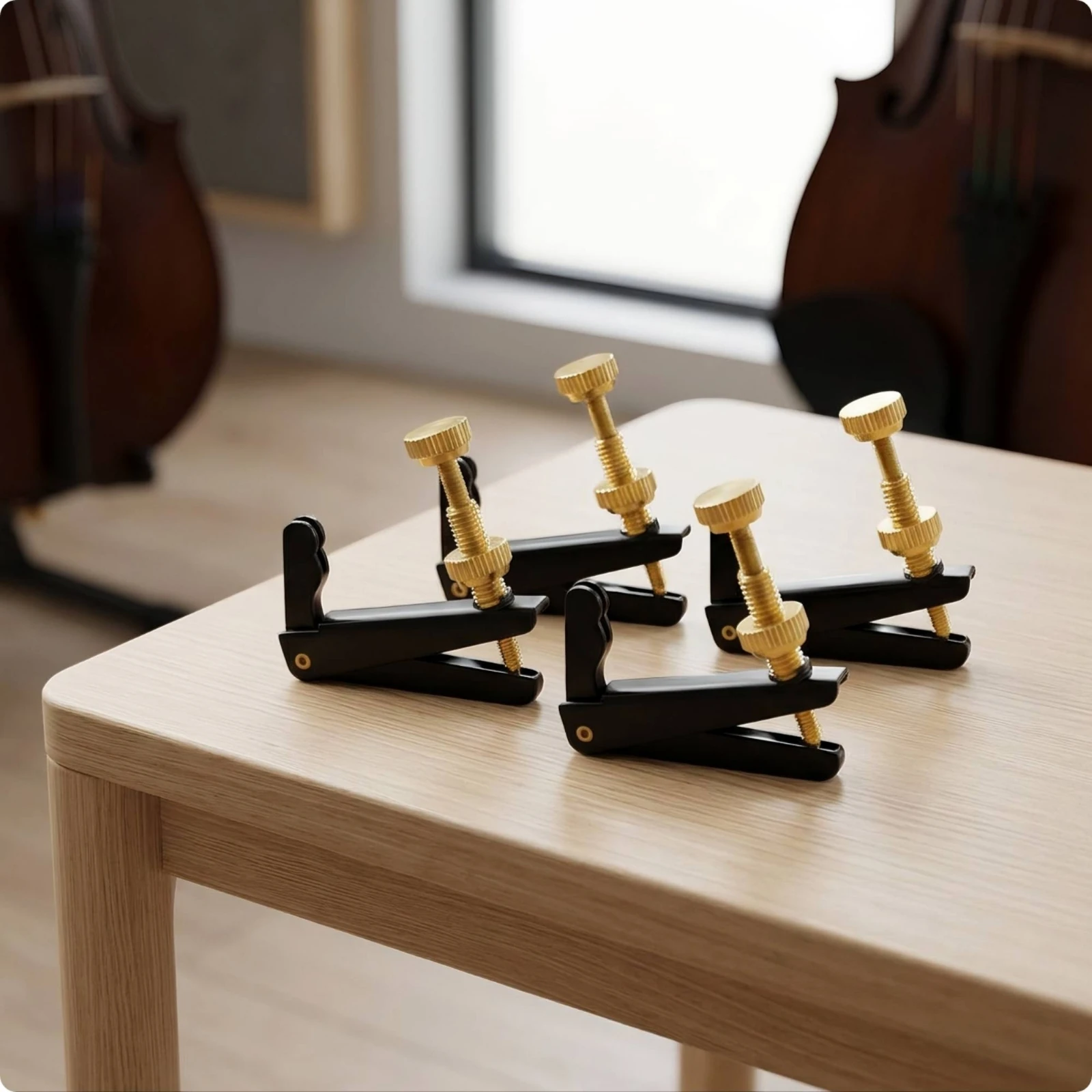 4 Pieces Cello Fine Tuner Metal Cello String Adjuster Violin Fine Tuner Threaded Hardware Knurled for Cellists, Daily Practice