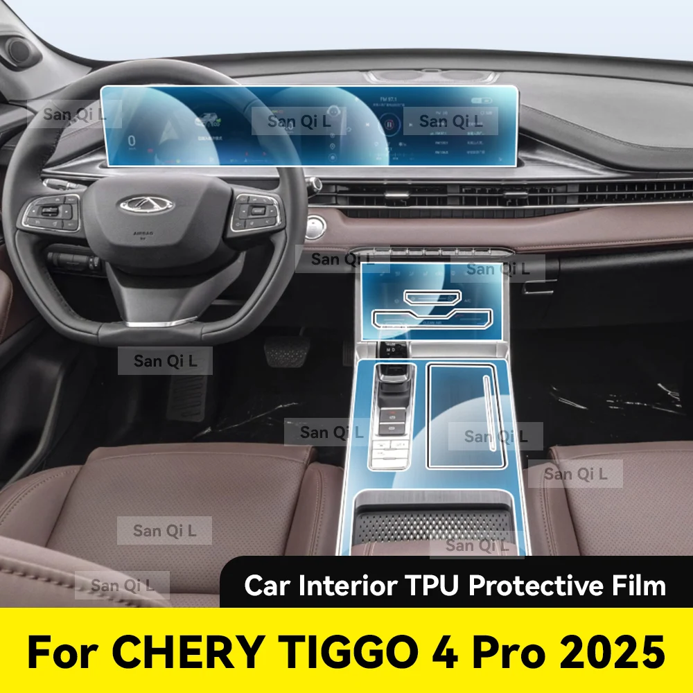 

For CHERY TIGGO 4 Pro 2025 Anti-scratch Car Door Center Console Media Dashboard Navigation Car Accessories TPU Protector Film