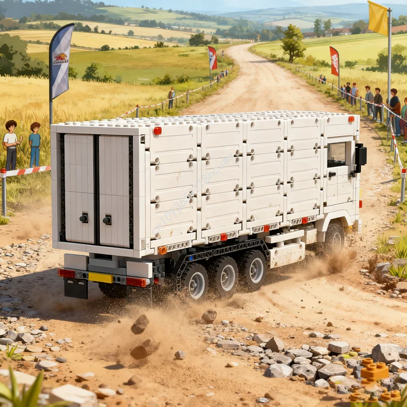 845pcs MOC 3 Axle Box Trailer Forded F Max Or 1 Model Christmas Gifts Building Blocks Assemble Toys Creative Idea Education Kids