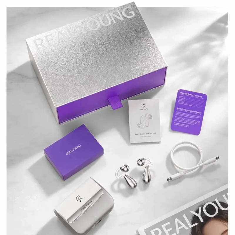 REALYOUNG Water Drop Clip-on Wireless Bluetooth Earphone, AI Real-time Translation Open Ear Earphones, 10.8mm Dynamic Driver