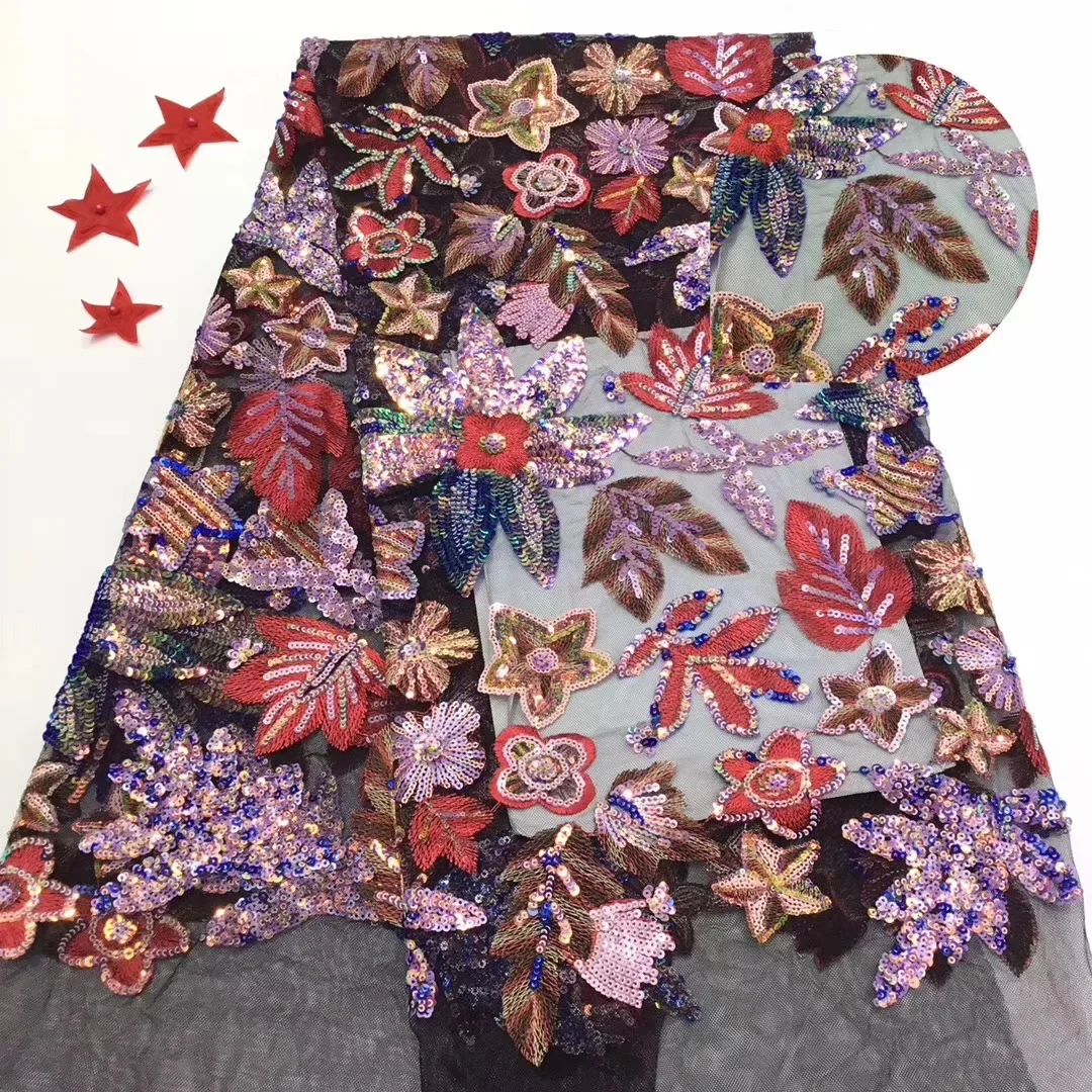 

African Lace Fabric 5 yards High Quality Guipure Lace Tulle French Embroidered Mesh Lace Fabric Gold White for African Wedding