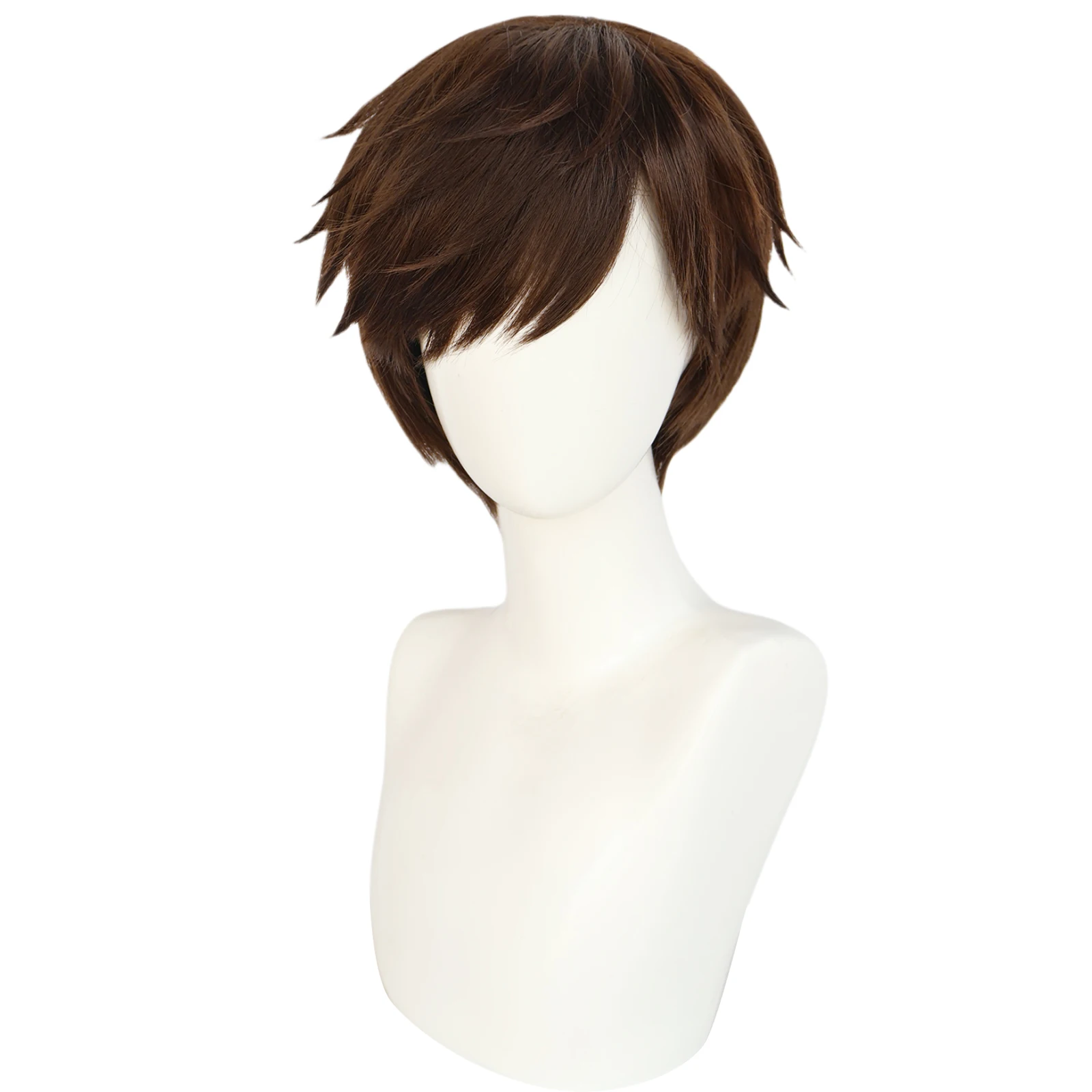 

Short Brown Synthetic Straight Cosplay Wig, Suitable For Daily Use, Suitable For Dressing Up At Comic Exhibitions And Carnivals