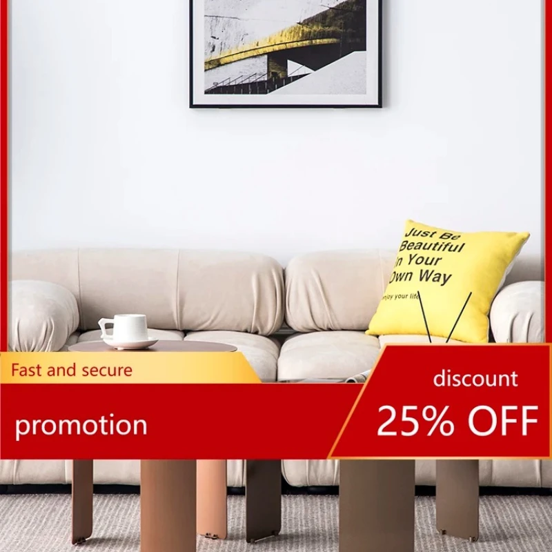 round Metal Stainless Steel Coffee Table Simple Small Apartment Living Room Small Coffee Table