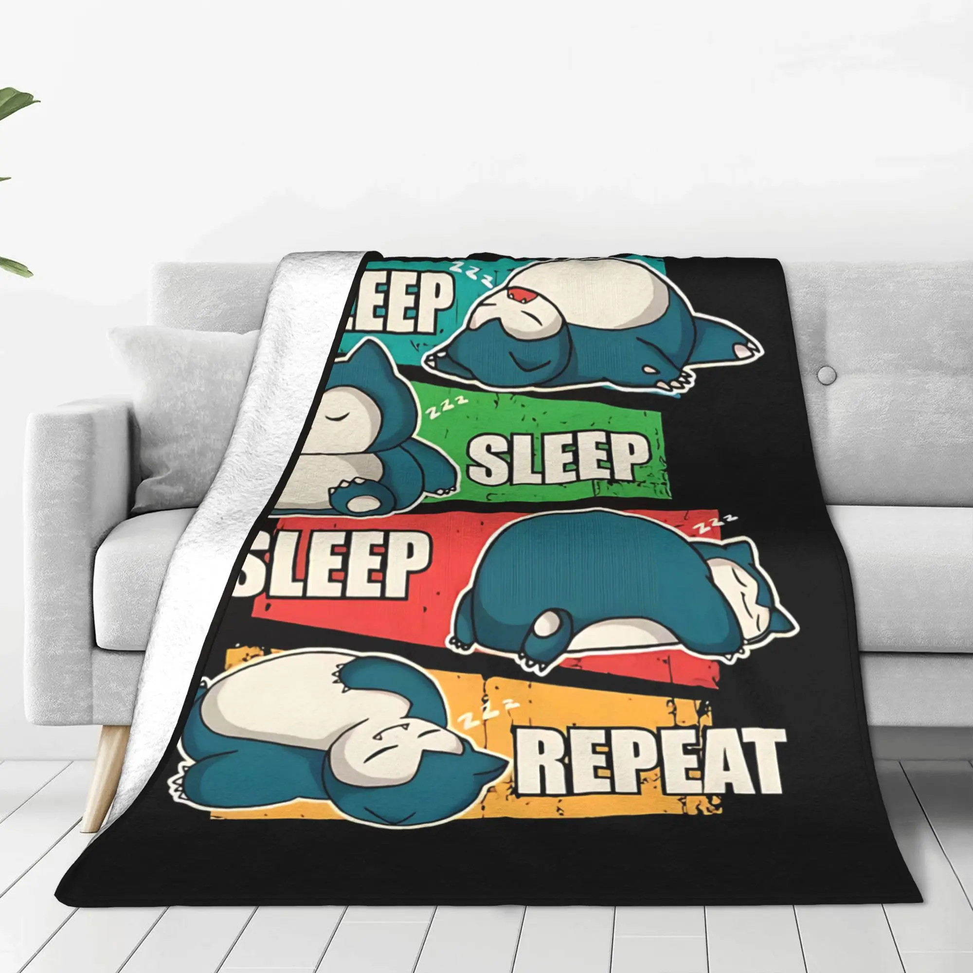 1PC Home Pokemons Blanket Throw Blanket I Need Sleep Novelty Warm Blanket All Season Gift