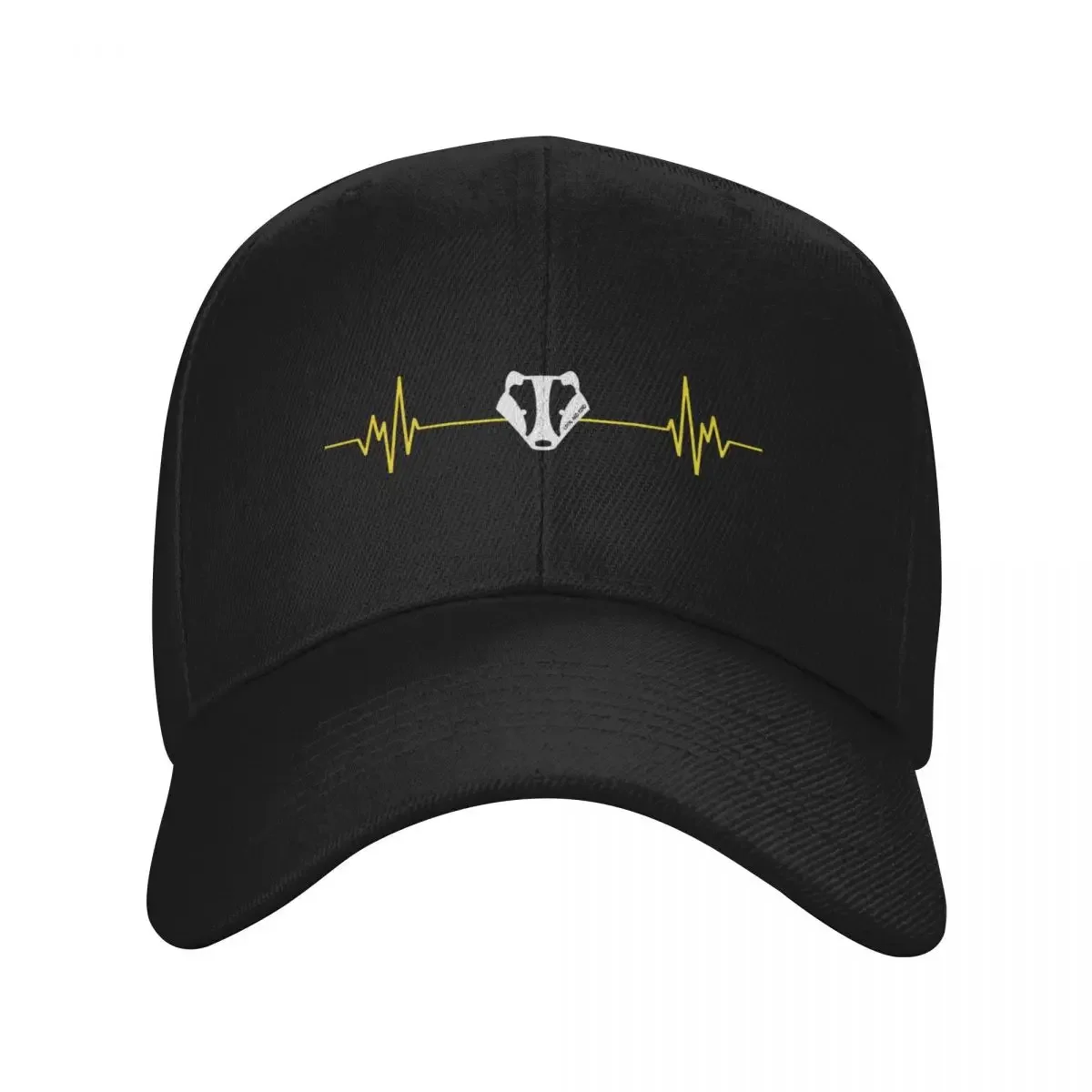 Yellow Badger with tattoo loyal and kind heart beat white Baseball Cap Military Cap Man |-F-| birthday Baseball Men Women's