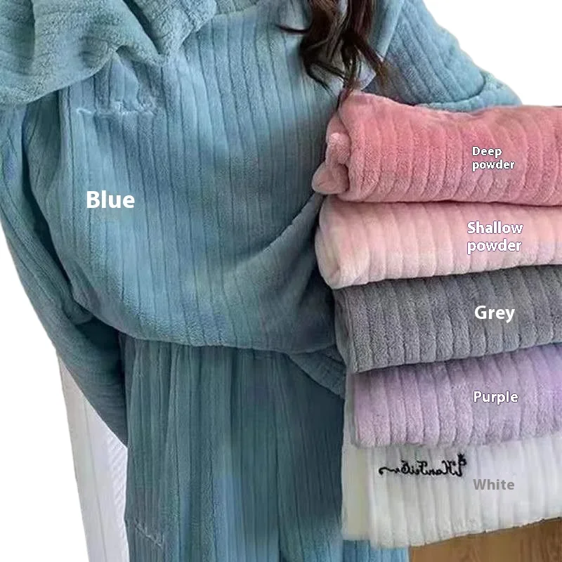 

Winter Women's New Pajamas Homewear Suit Women's Fall and Winter Warm Clothes Coral Velvet Leisure Pajamas Padded Homewear